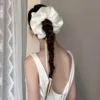Adjustable ribbon hair tie - white
