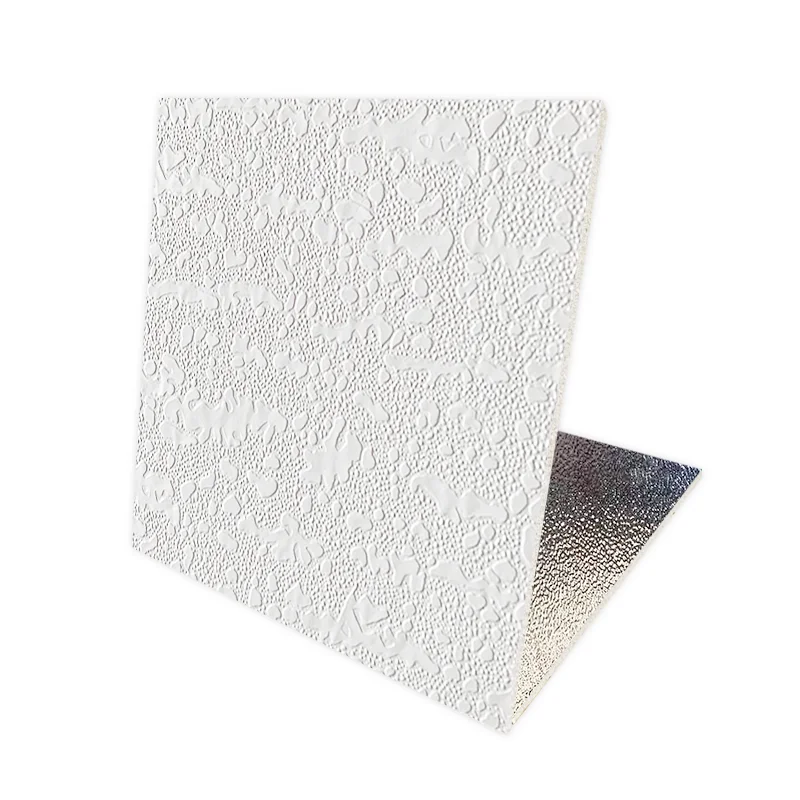 Modern PVC Laminated Gypsum Ceiling Board 600x600mm Waterproof and Fireproof Grid Design for Various Decorations