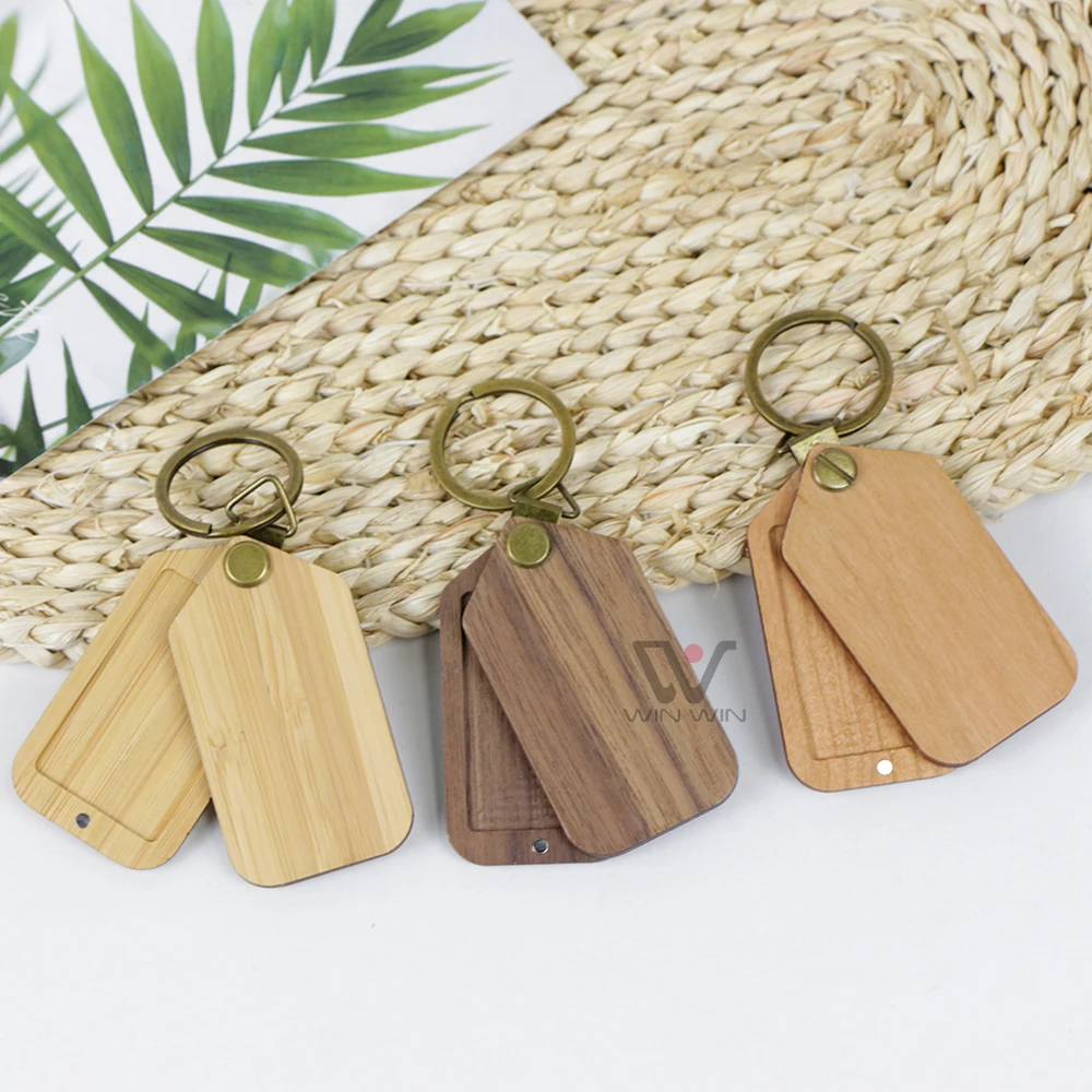 Wooden Keychains with Photo Frame - Eco-Friendly Gifts