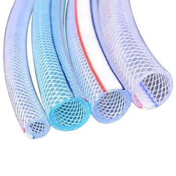 19mm 50 Meters Clear Plastic Vinyl Tubing PVC Fiber Braided Reinforced PVC Tube Pipe Hose for Water Discharge