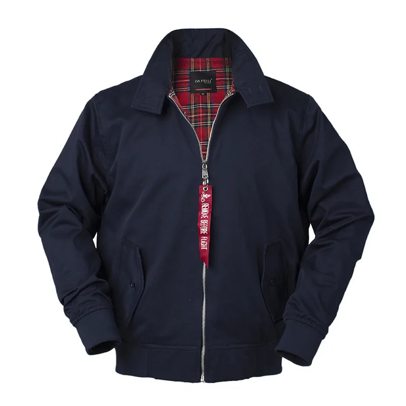 Custom Logo Spring Fall Lapel Jacket Work Harrington Bomber Jackets