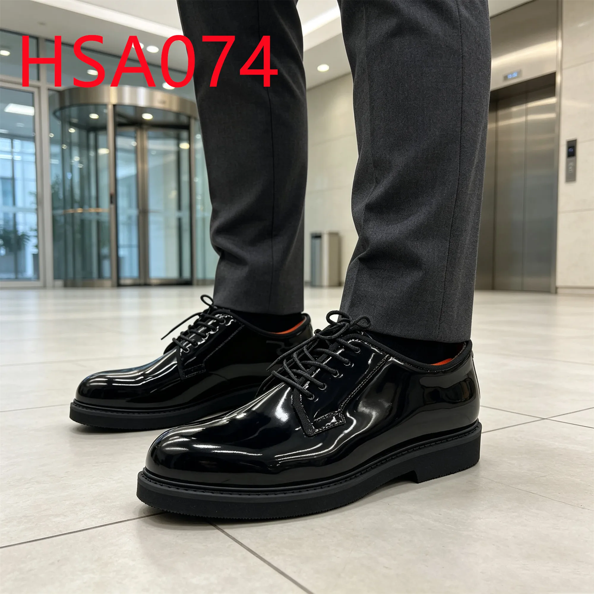 HY,Business Event Crease-proof Glossy Microfiber Leather Uniform Shoes Nigeria Lace-up Style Hua Singh Men Leather Shoes HSA074