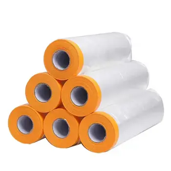 Factory direct masking protective paper with tape for painting covering indoor use