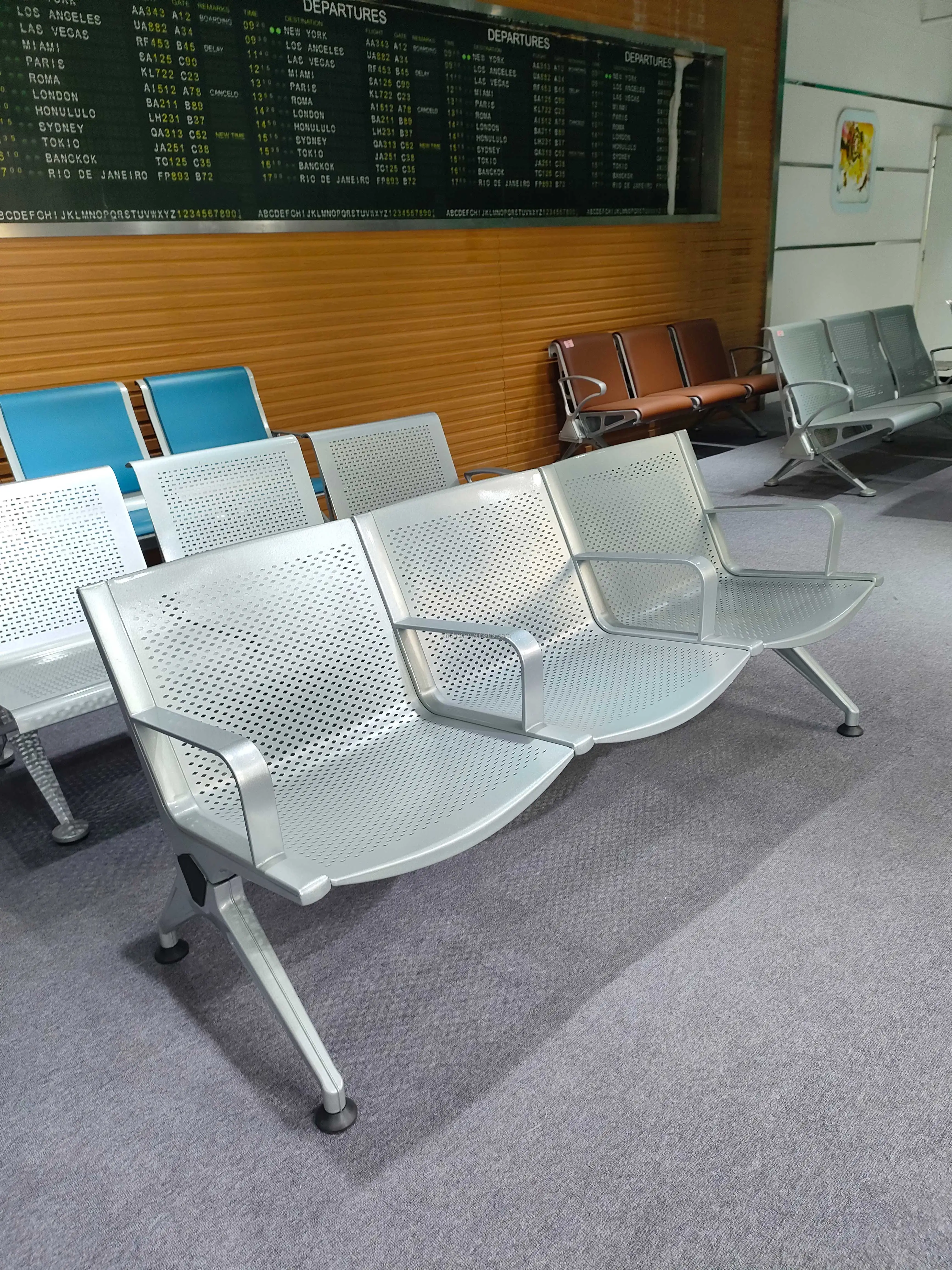 Customized High Quality Modern Design 3-Seater Stainless Steel School Clinic Dental Office Waiting Chair for Gym Hospital Public 6