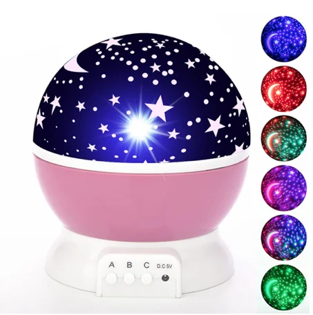 stars and moon night light projector