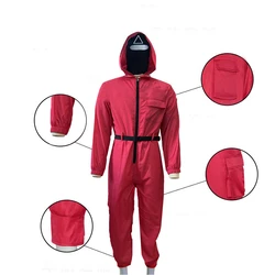 Hothome squid game jumpsuit outfit halloween cosplay red uniform sweatpants and hoodie set custom
