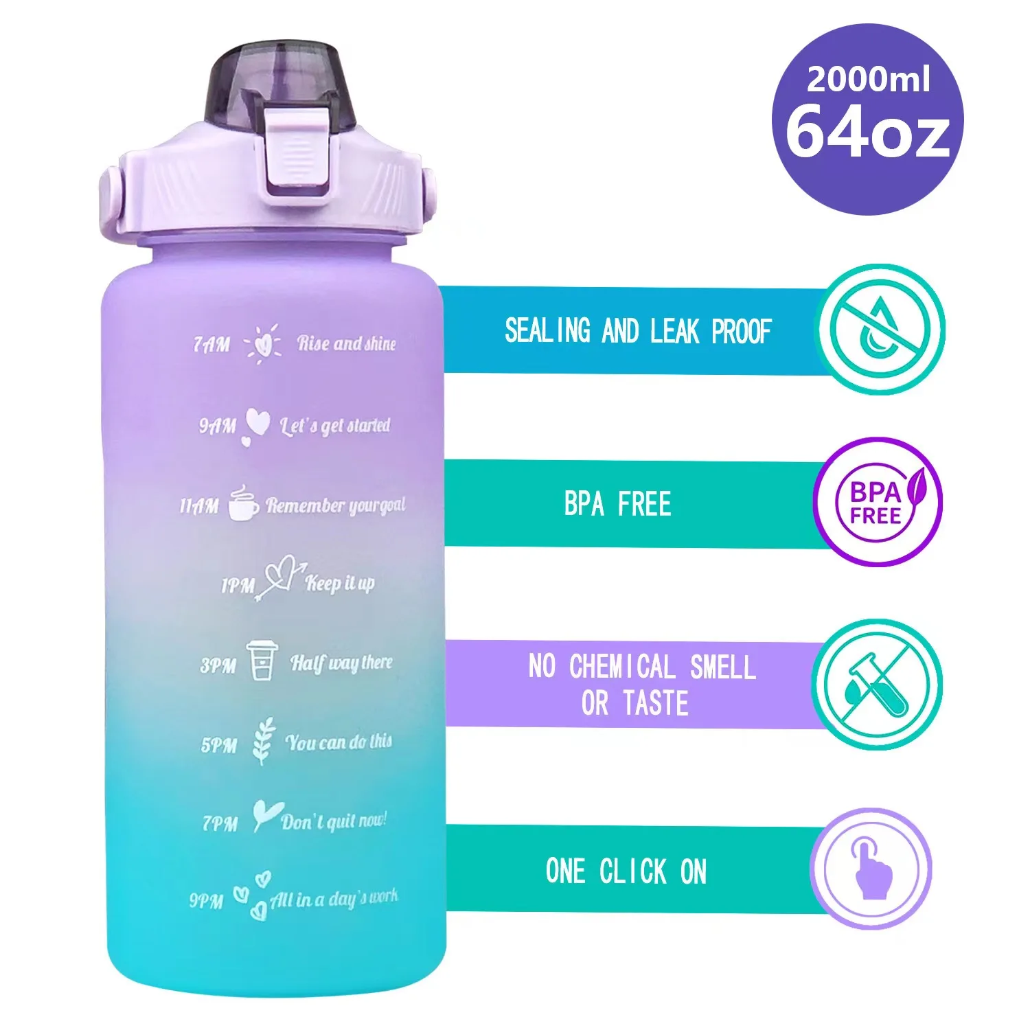 Attro Swift 1000ml Plastic Water Bottles – BPA-Free, Leak-Proof Set Of 2 For Office, Gym & Travel - View #5