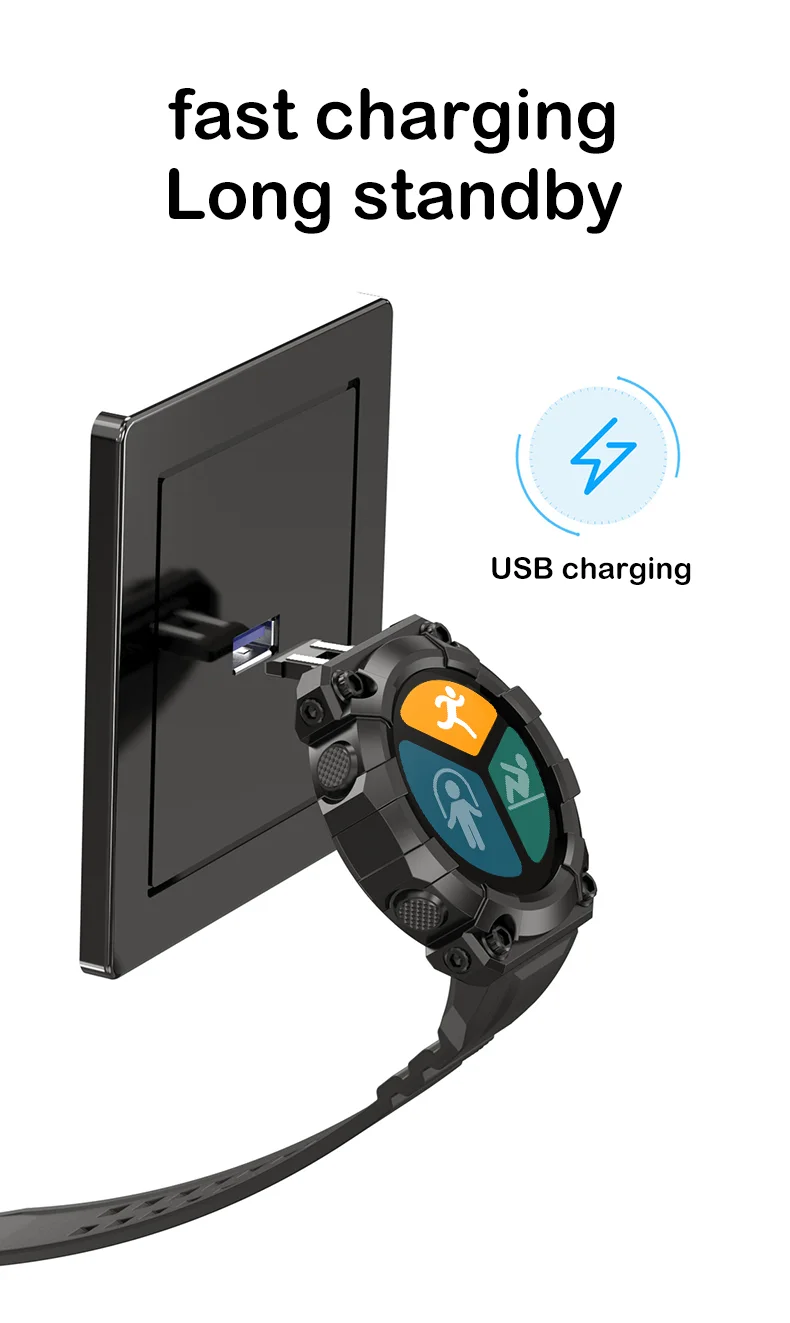 Montre connectée sportive FD68 OEM 1,44 pouce, fréquence cardiaque, montre pas chère, étanche, bracelet en silicone, série 6 7 2022, montre connectée