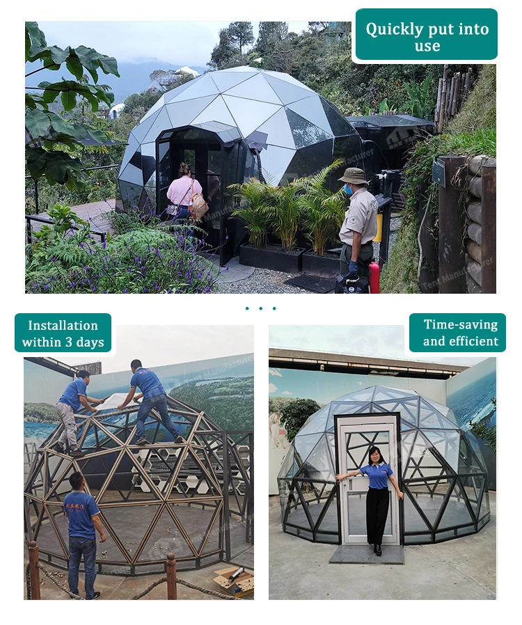 Dome Setup Geodesic Glass Dome Tent Kit for Luxury Glamping Resorts - Durable ...