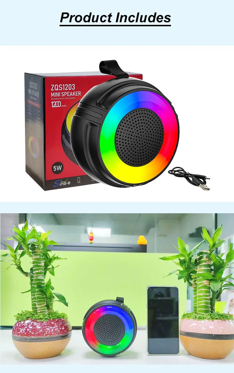 SINGE Speaker Subwoofer Mini, Speaker Subwoofer Mini Panggung Bass  Nirkabel, Pegangan Olahraga Portabel Luar Ruangan, Harga Murah