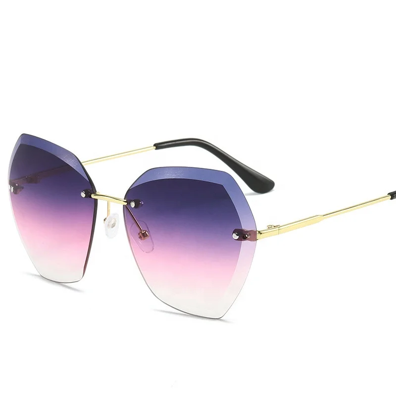 Glass Women Hot Selling Frameless Sun Glasses UV400 Lens Newest