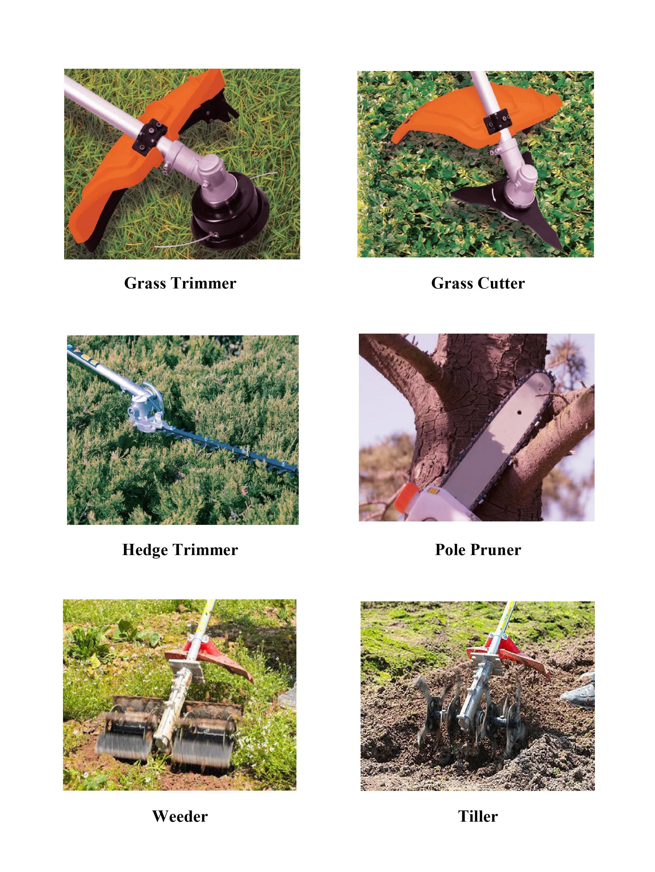 4 In 1 /5 In 1 Multi Functional Garden Tool 52cc Gasoline Grass Trimmer