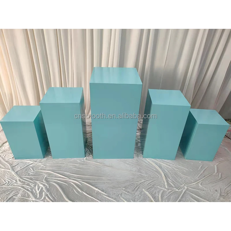 5pcs Stackable Round Pleated Wave Cylinder Plinth Wedding Birthday Decoration Metal Column Cake Display Plinth Stand