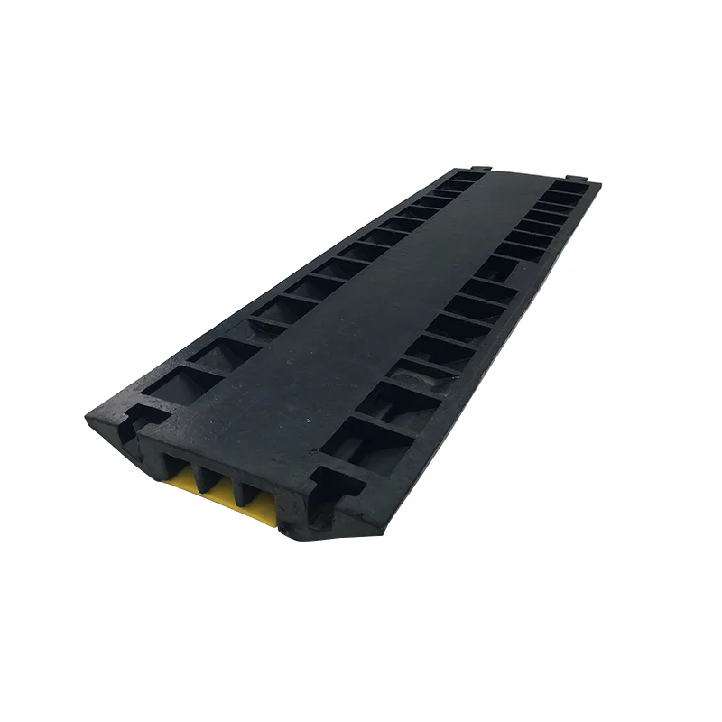 High Visibility PVC Cable Protector Ramp Speed Bumps Rubber Base with Clear Cable Cover for Better Visibility supplier