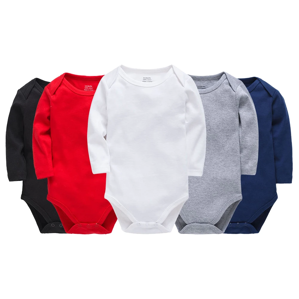 Высококачественное однотонное боди из 100% хлопка для маленьких мальчиков и девочек, OEM или ODM, оптовая продажа