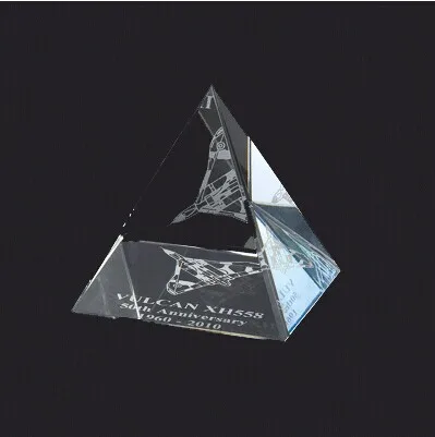 Promotional Crystal Glass Pyramid - Elegant Souvenir Gift for