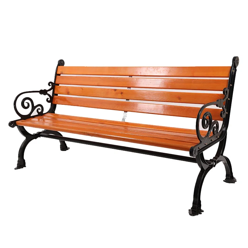 modern urban furniture city outdoor Solid Wood park bench patio seat garden long chair