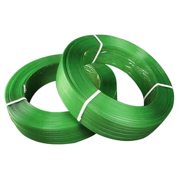 wholesale Machine packing automatic green polyester plastic pet strapping roll for used clothes bales