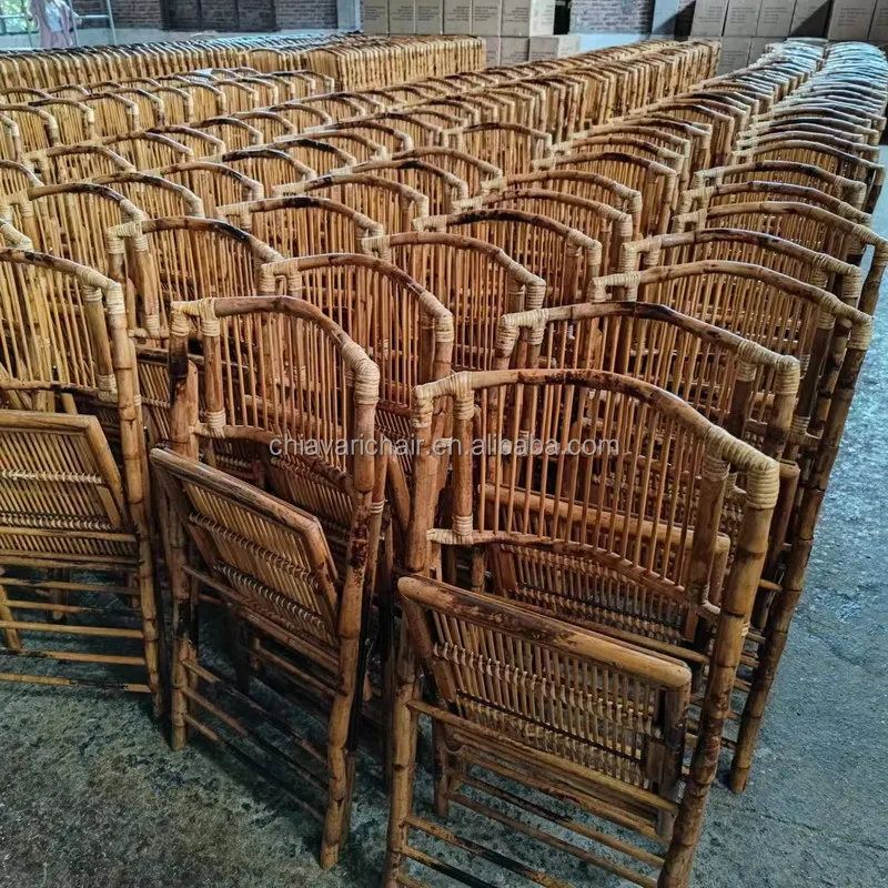 Outdoor wedding bamboo directors chairs and table set outdoor furniture