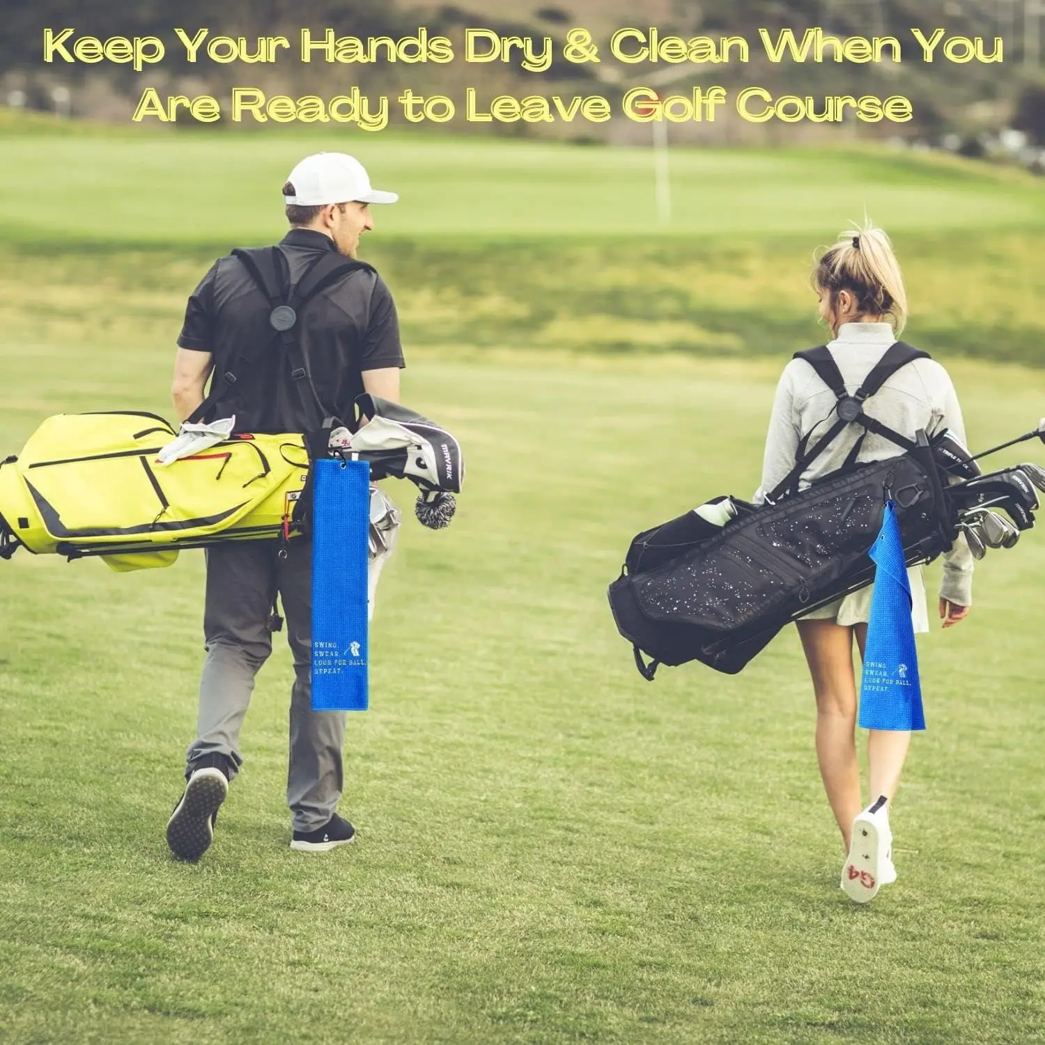 Customized Logo Printed Waffle Microfiber Golf Towel Eco-Friendly Quick-Dry Towel with Hook Sublimation Technique manufacture