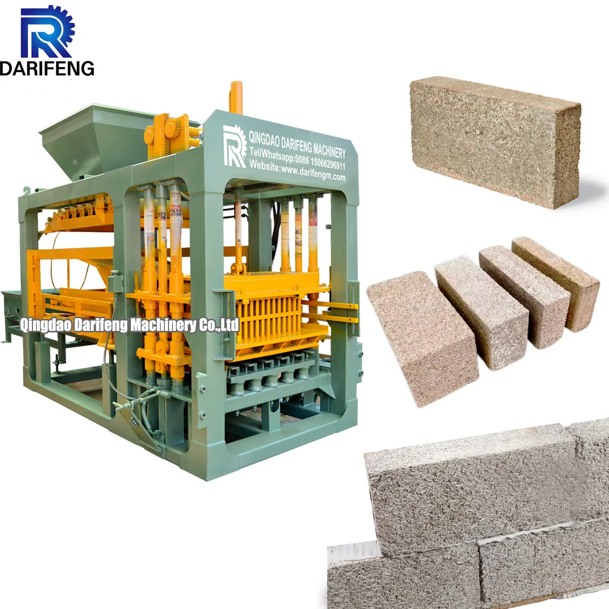 Fully Automatic Fly Ash Hollow Block Brick Making Machine Stone Dust Brick Making Machine QT4-15 Straw Brick Machine