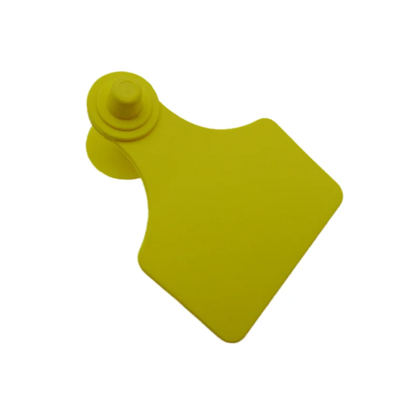 62x80mm Yellow Cattle Ear Tag  Blank Identification TPU Precision Ear Tags for Cows Calf Animal Livestock Supports Printing Logo