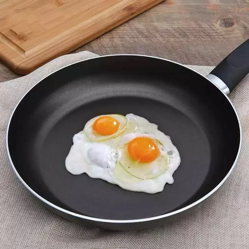 12 Inch Nonstick Frying Pans Iron and Stainless Steel Kitchen Induction Cooker Gas Frying Pan Suitable No Lid Non Stick