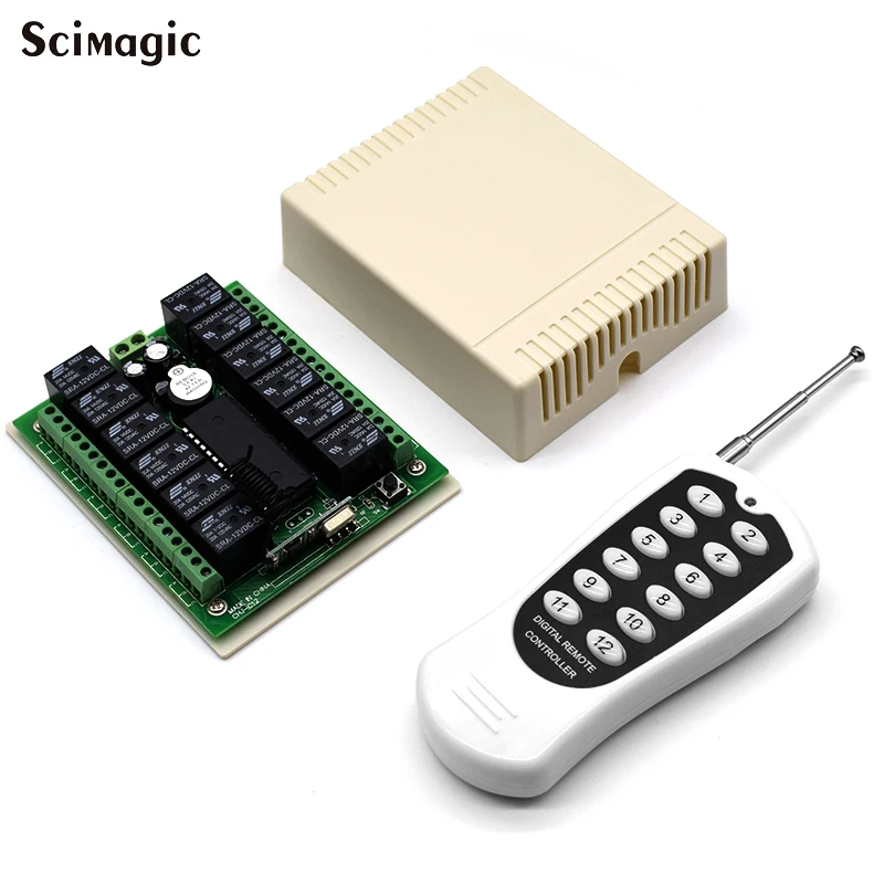 DC 12V 10A Wireless Remote Control Switch 12 Channel 12CH Transmitter and Receiver