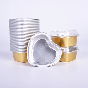 Laixin Wholesale Best Price Heart Shape Kitchen Aluminum Foil Cake Baking Tray Cups For Food Baking