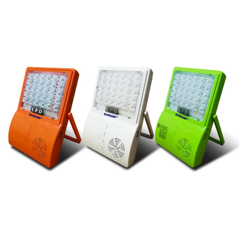 Duramp cheap price USD rechargeable battery bluetooth music camping garden warning emergency outdoor LED solar flood light