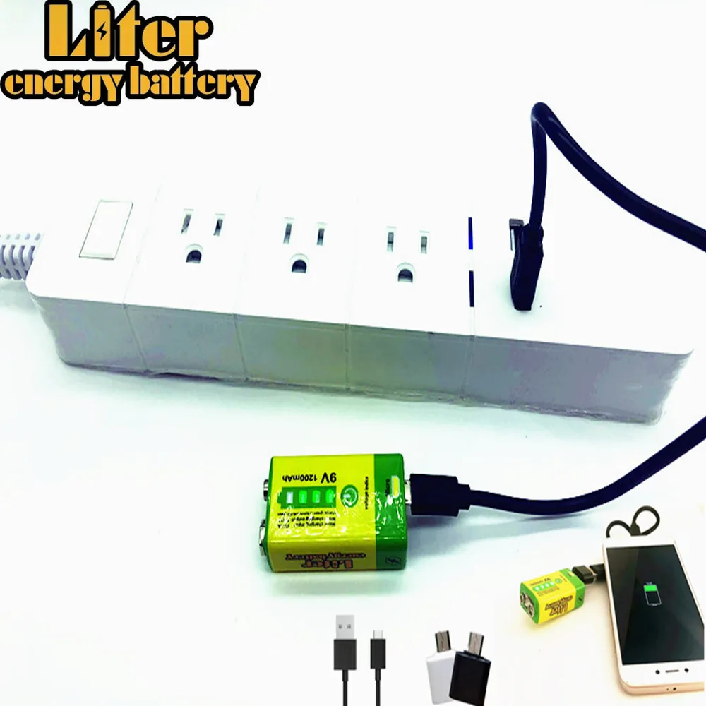 Batteria PALO 1200mAh 9V batteria ricaricabile agli ioni di litio