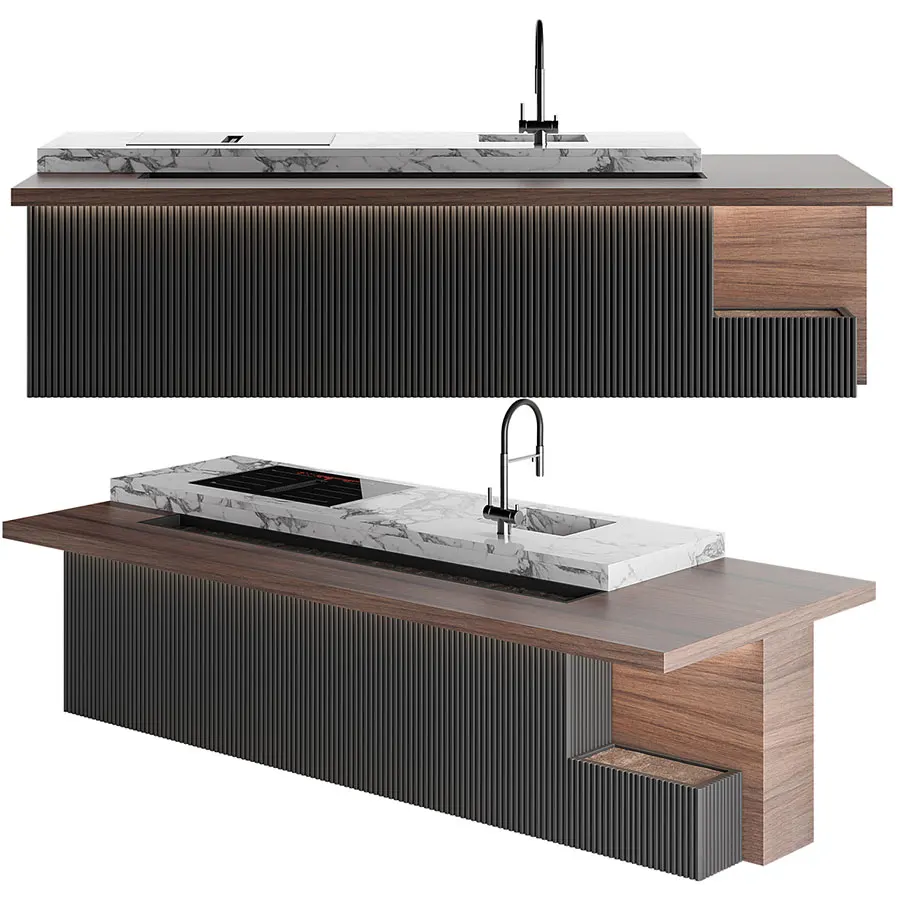 Pa Prefabricated Small Counter Foldable Movable Portable Marble Kitchen