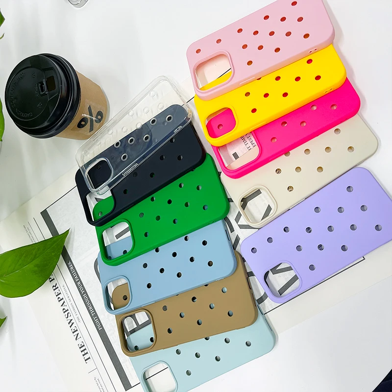 High Quality Silicone Mobile Cell Phone Cases With Holes Diy Phone Case Cover For Iphone 11 12