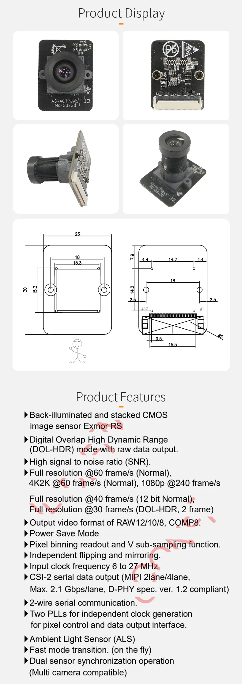 DGZX IMX577 12MP CSI MIPI Lvds including lens and IR cut filter HD 4K 2K 1080P camera module插图1