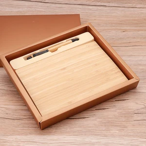 Card Holder Key Ring Corporate Gift Set Custom Logo Bamboo Bottle Bamboo Pen Gift Set Notebook Keychain Pen Gift Set