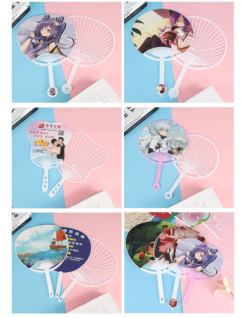 Wholesale customize advertising cheap pp plastic hand fan