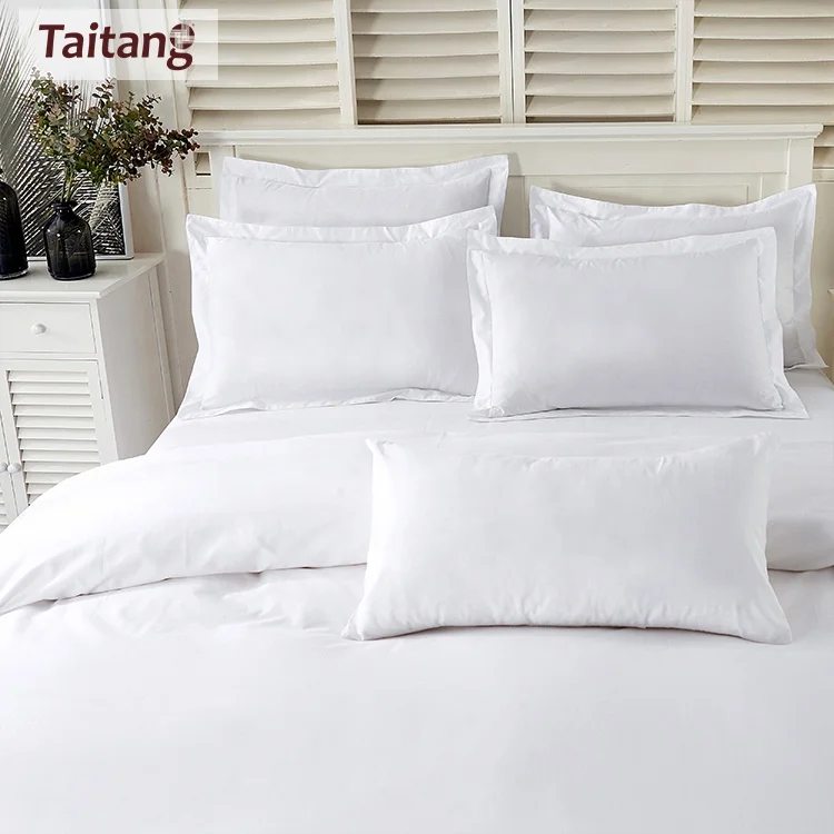One Stop Wholesale 100% Cotton 300T 400T Bed Sheet Duvet Cover Pillow Case 4 Pcs Bedding Set for Hotel