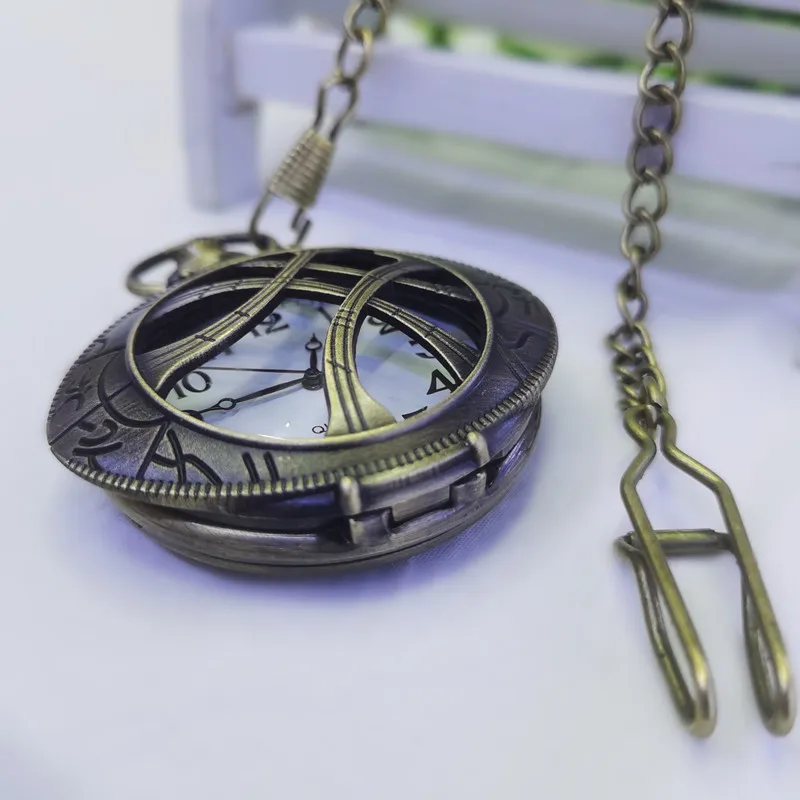 Винтажные бронзовые круглые кварцевые карманные