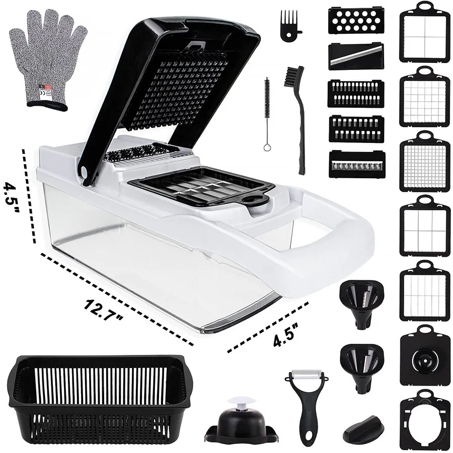 Multifunctional Manual Vegetable Chopper Cutter Spiralizer Grater