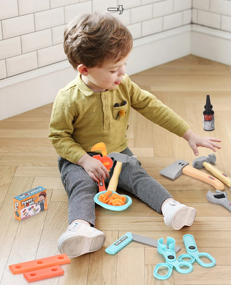 Qs Toys Easy Carry Pretend Play Work Case Kit Hand Repair Plastic Toy