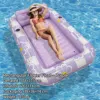 176114cm square flower floating row-purple
