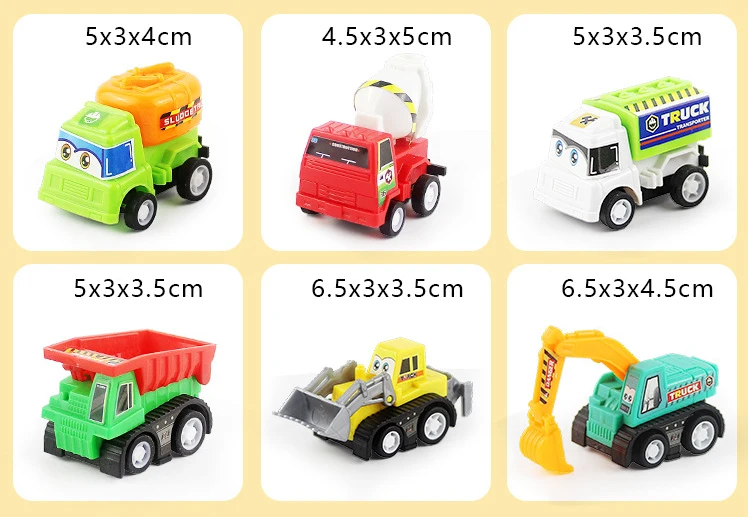 Mini Push Pull Back Car Model Kit Set Plastic 9 Pcs Play Vehicle Construction for sale online 