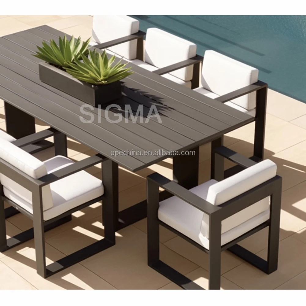 New customization aluminum outdoor garden dinning set metal free-maintence outdoor dinning table and chair
