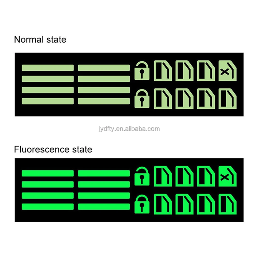 Color Change Different Angles Safety Waterproof Luminous Car Door Key Sticker Night Fluorescent Sticker for Window Lift Button