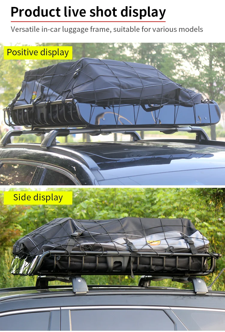 Universal Rooftop Cargo Carrier Auto Part Roof Luggage Basket for Offroad Travel Roof Holder Carrier Cargo Basket manufacture