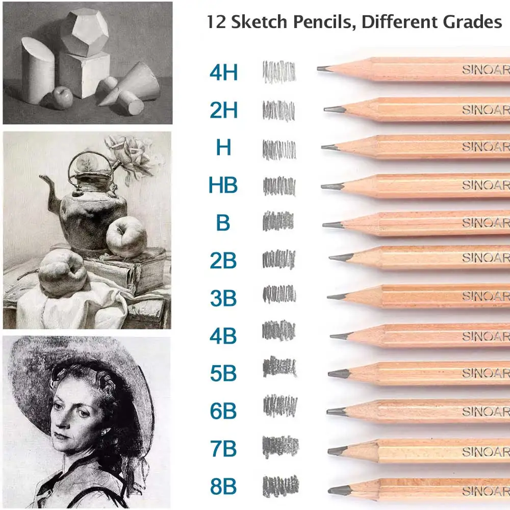 sinoart no moq 12pcs sketch set