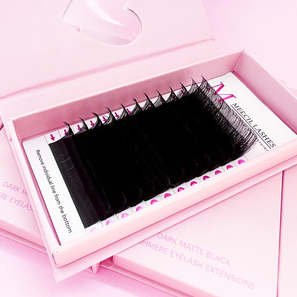 Soft Cashmere Eyelash Extensions Matte Black Cashmere Lash Extensions Volume Trays Silk Cashmere Lash Extensions