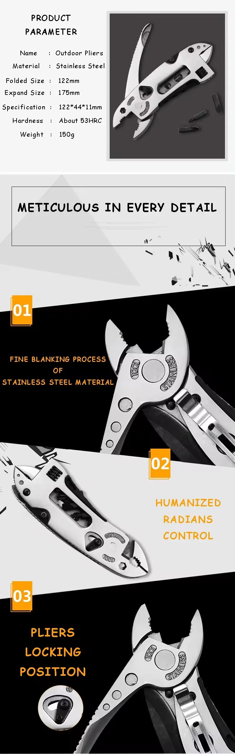 Multifunctional 9 in 1 Keychain Plier Screwdriver Pocket Tools Outdoor Camping Multi-purpose Pliers and Wrench