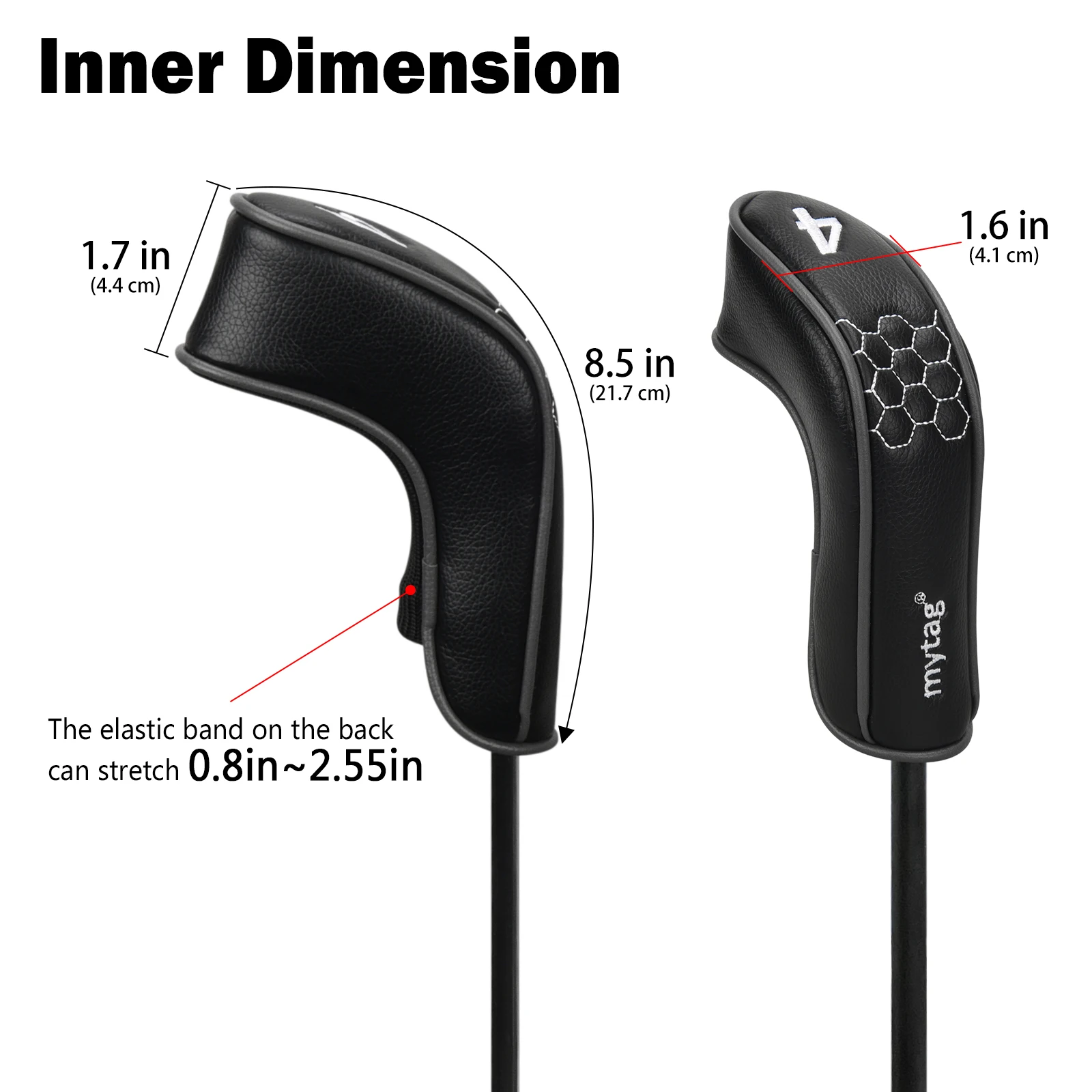 Amazon Hot Sale 8pcs My Tag Golf Hybrid Headcover Set Black