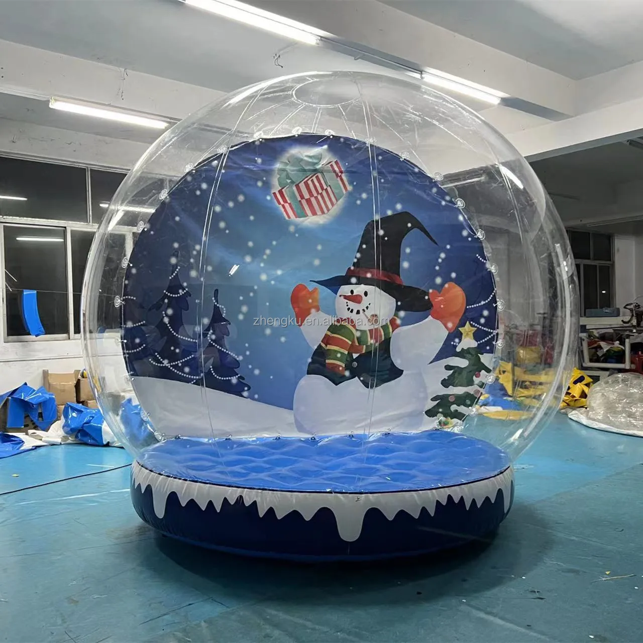Wholesale 3m Christmas Background Wall Snow Globe Giant Inflatable Snow